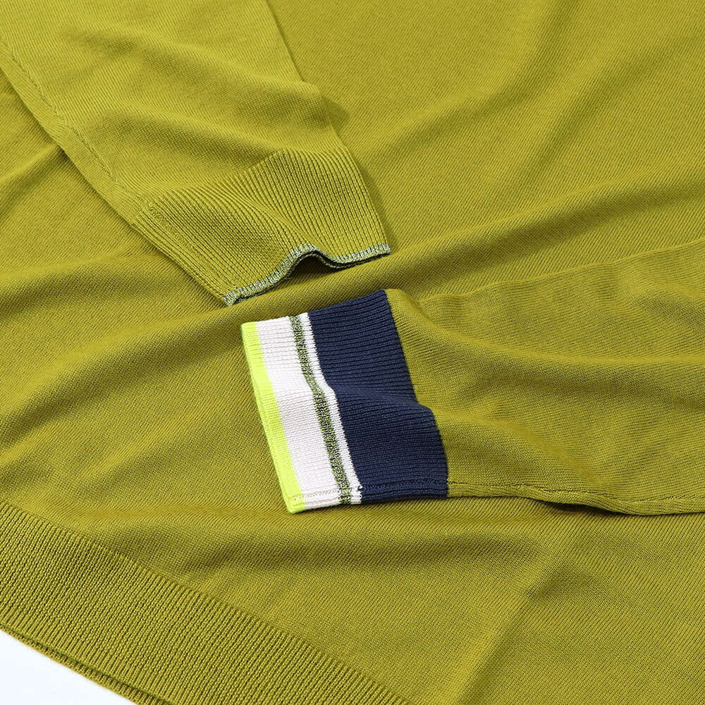 ポール スミス Paul Smith トップス ニット レディース Wool Blend Roll Neck Sweater マスタード ブラック ウール ポリエステル ハイネック リブ 袖切り替え ストライプ柄 W2R-323N-L31054