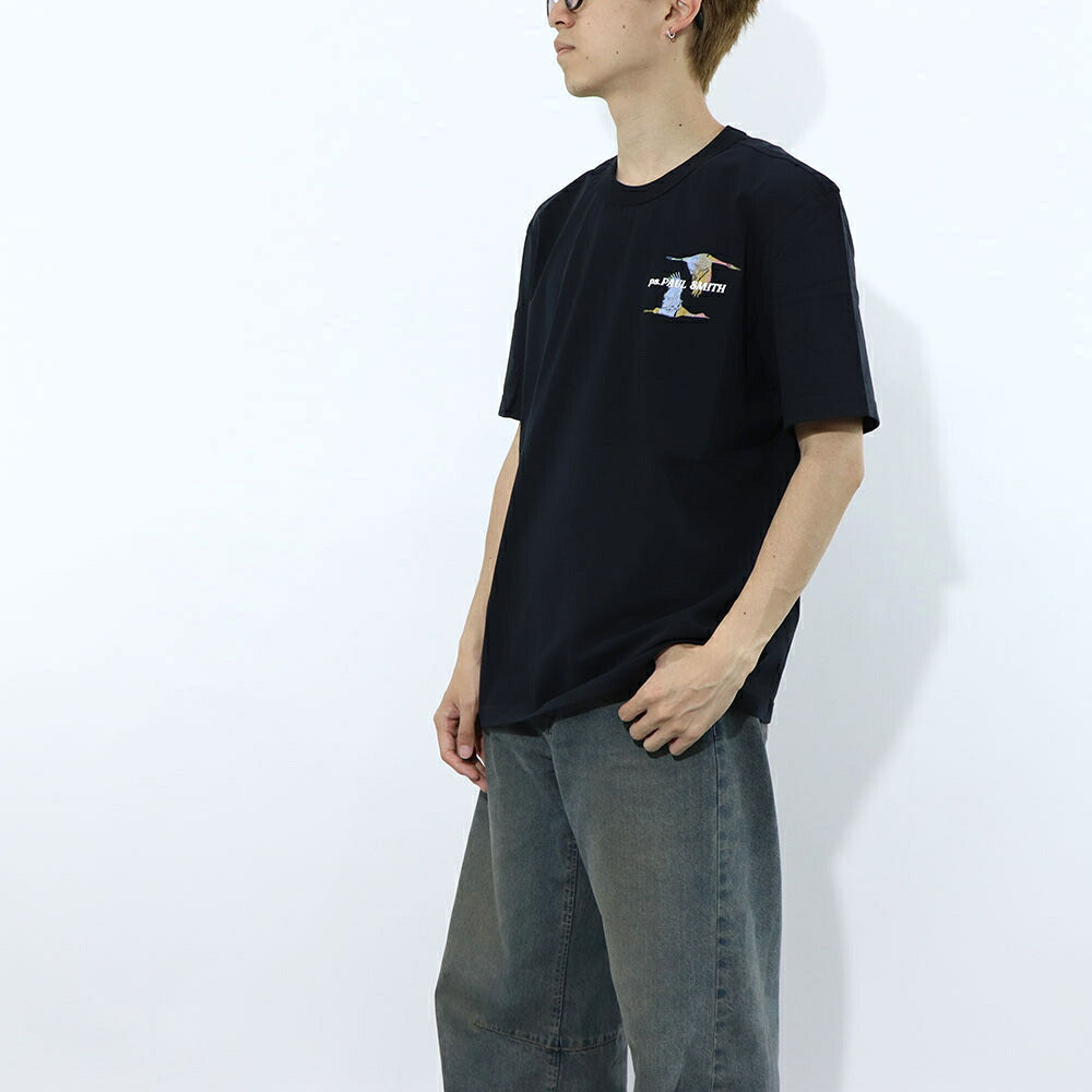 ポール スミス Paul Smith トップス Tシャツ・カットソー メンズ REG FIT SS TSHIRT FLYING BI 43 79 コットン ロゴ バックプリント 鳥 バード クルーネック 半袖 M2R-220X-LP4246