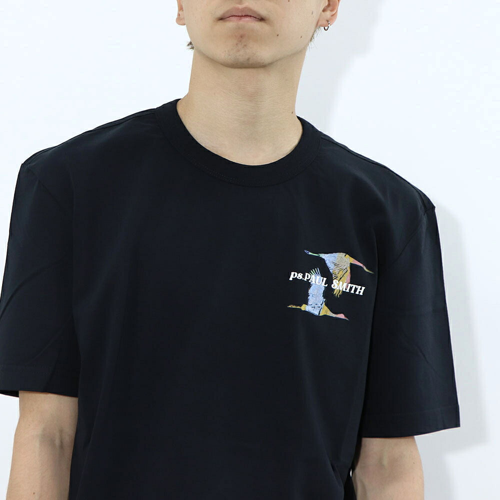 ポール スミス Paul Smith トップス Tシャツ・カットソー メンズ REG FIT SS TSHIRT FLYING BI 43 79 コットン ロゴ バックプリント 鳥 バード クルーネック 半袖 M2R-220X-LP4246