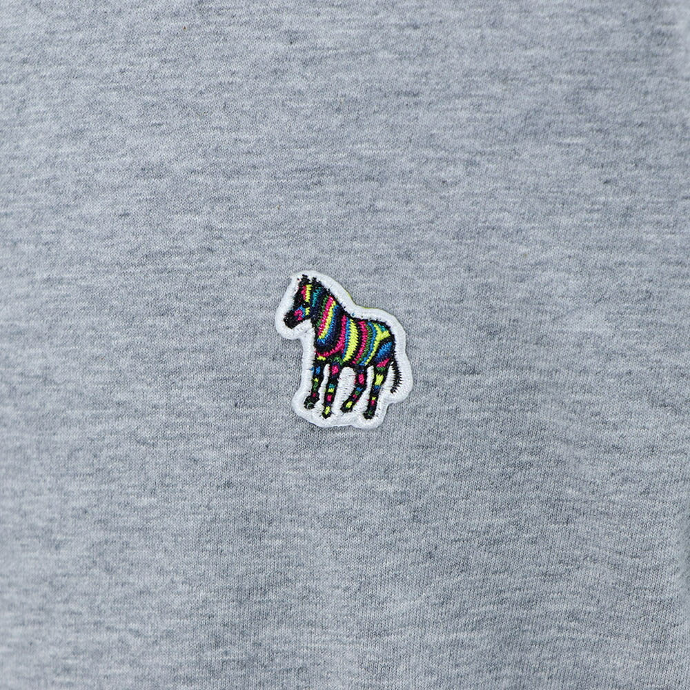 ポール スミス Paul Smith トップス Tシャツ・カットソー メンズ ブラック グレー ホワイト コットン 刺繍 シマウマ ワンポイント レインボー ハイネック タートルネック 長袖 M2R-391U-KZEBRA