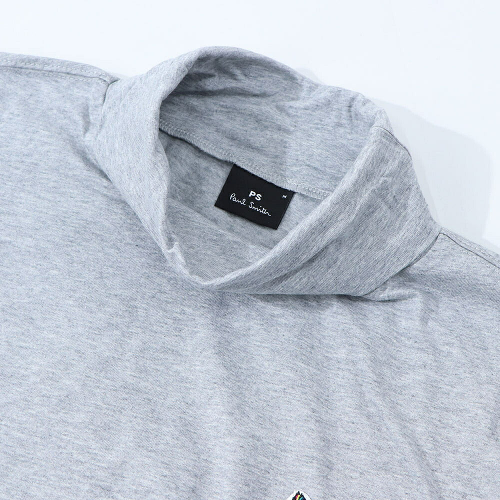 ポール スミス Paul Smith トップス Tシャツ・カットソー メンズ ブラック グレー ホワイト コットン 刺繍 シマウマ ワンポイント レインボー ハイネック タートルネック 長袖 M2R-391U-KZEBRA