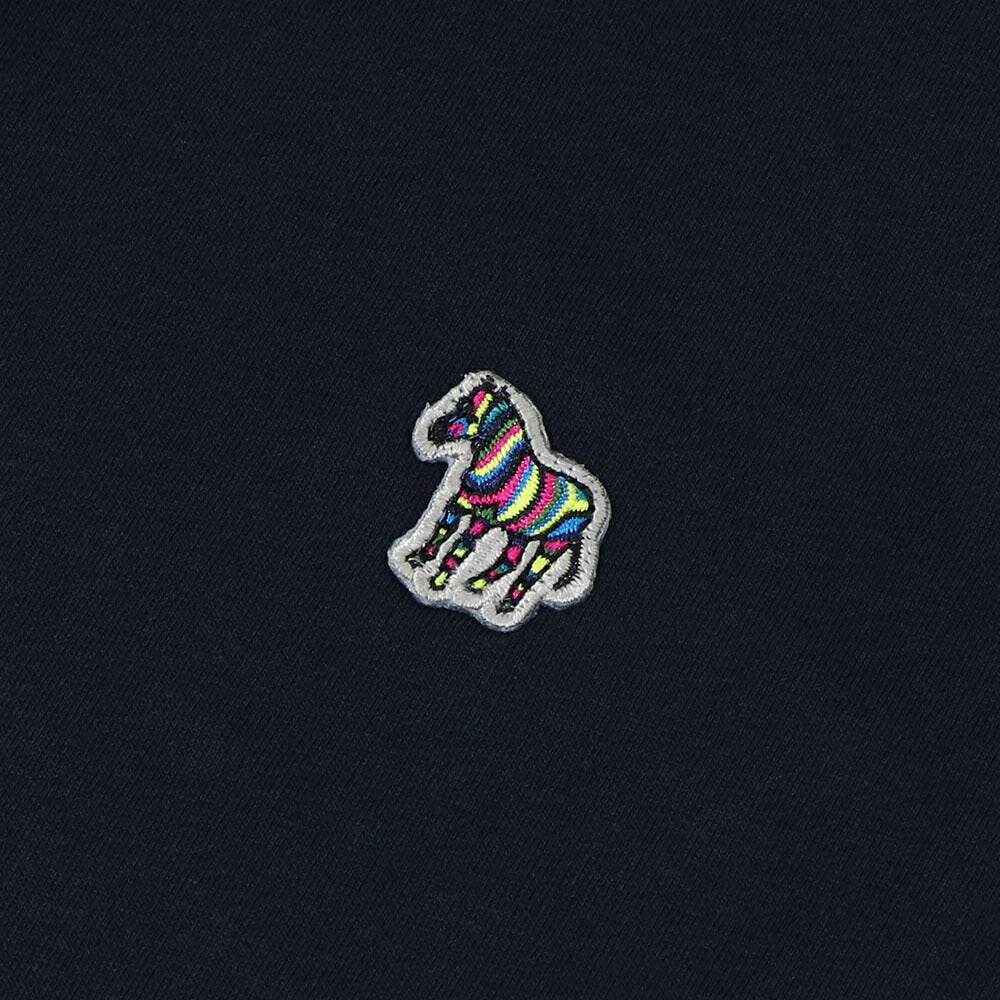 ポール スミス Paul Smith トップス Tシャツ・カットソー メンズ ブラック グレー ホワイト コットン 刺繍 シマウマ ワンポイント レインボー ハイネック タートルネック 長袖 M2R-391U-KZEBRA