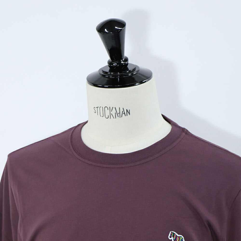 ポール スミス Paul Smith トップス Tシャツ・カットソー メンズ レッド ボルドー コットン クルーネック 刺繍 ワンポイント シマウマ レインボー 長袖 M2R-828RZ-L20064