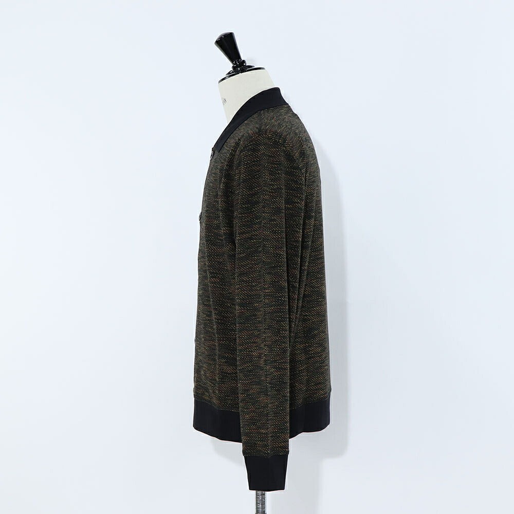 ポール スミス Paul Smith トップス カーディガン メンズ Cotton-Blend Jersey Cardigan ネイビー ポリエステル ビスコース エラスタン ニット ポロカラーリブ編み 幾何学模様 ネイビー ポリエステル ベージュ M2R-080Y-L21894