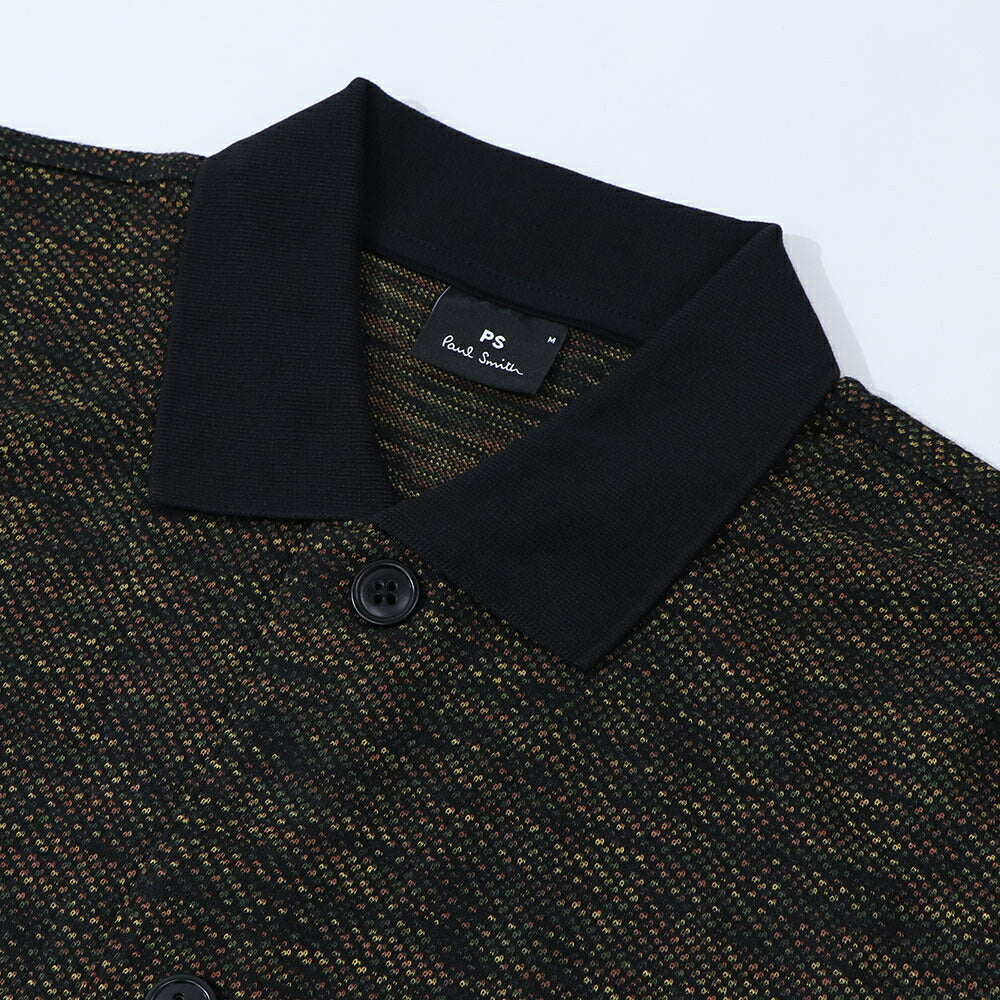 ポール スミス Paul Smith トップス カーディガン メンズ Cotton-Blend Jersey Cardigan ネイビー ポリエステル ビスコース エラスタン ニット ポロカラーリブ編み 幾何学模様 ネイビー ポリエステル ベージュ M2R-080Y-L21894