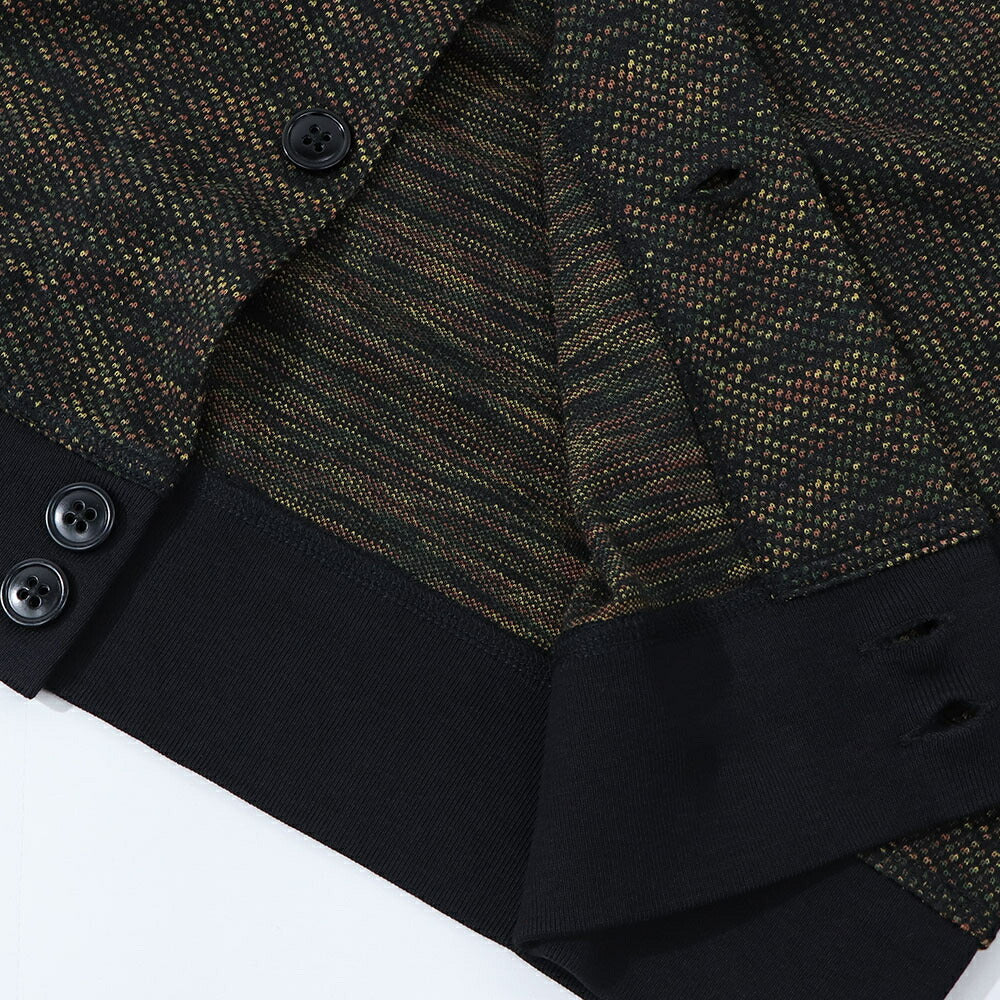 ポール スミス Paul Smith トップス カーディガン メンズ Cotton-Blend Jersey Cardigan ネイビー ポリエステル ビスコース エラスタン ニット ポロカラーリブ編み 幾何学模様 ネイビー ポリエステル ベージュ M2R-080Y-L21894