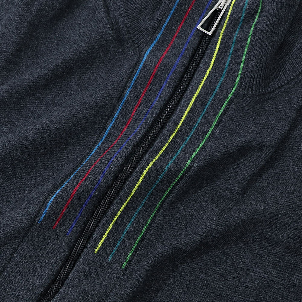 ポール スミス Paul Smith トップス カーディガン メンズ Sports Stripe Cardigan グレー フルジップ ストライプ リブネック グレー レッド ブルー イエロー グリーン M2R-232Y-L21933