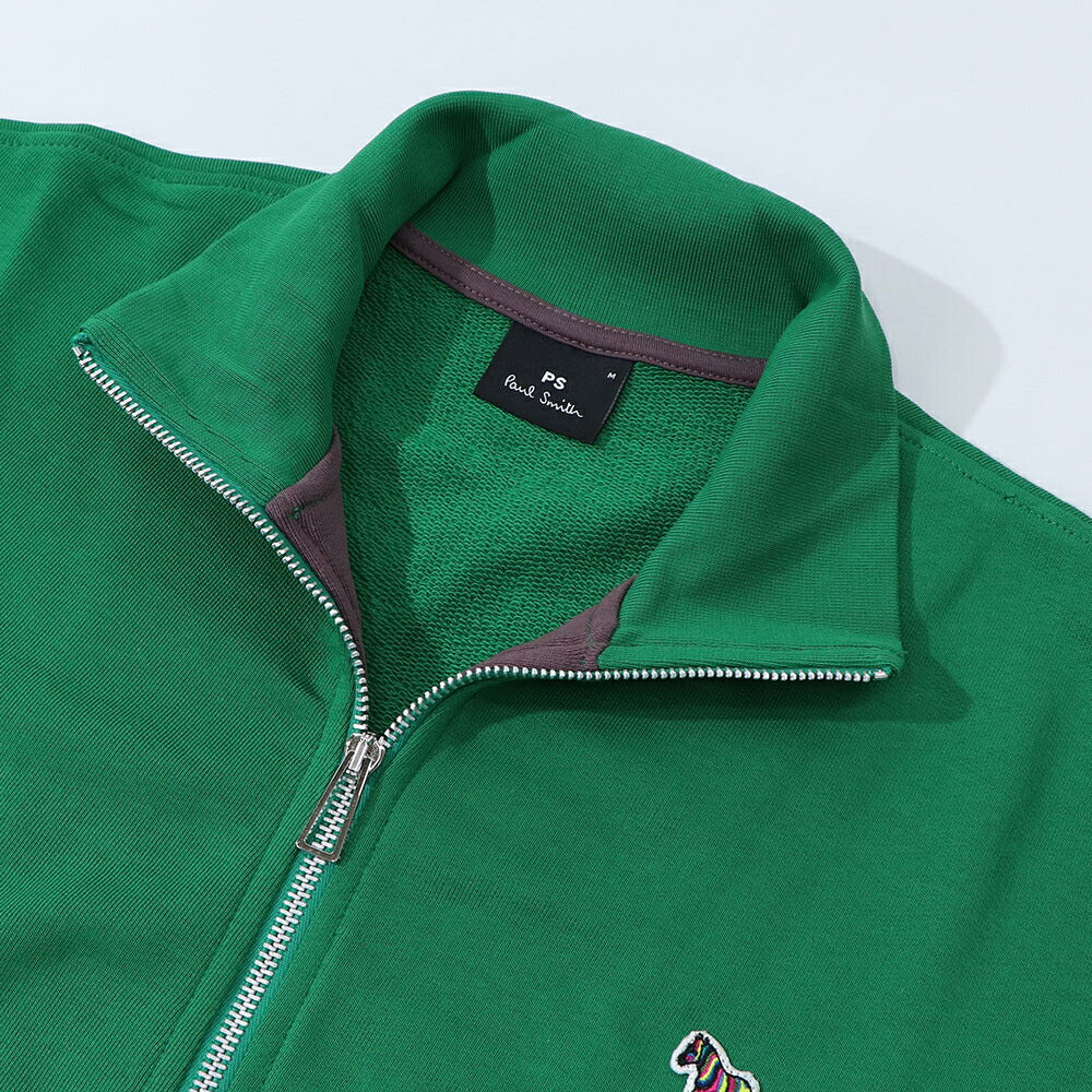 ポール スミス Paul Smith トップス スウェット・トレーナー メンズ グレー グリーン フルジップ ジップアップ スタンドネック 刺繍 ワンポイント シマウマ ゼブラ グレー グリーン M2R-136TZ-L21116