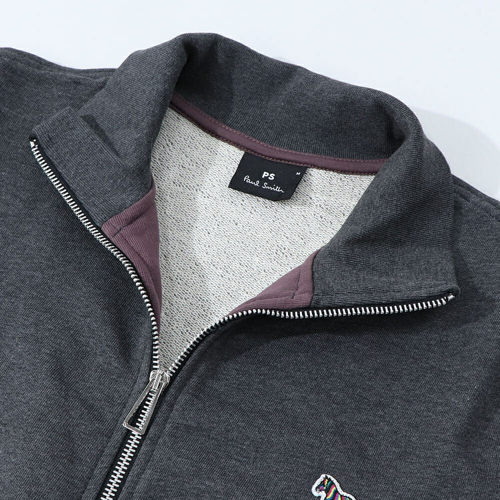 ポール スミス Paul Smith トップス スウェット・トレーナー メンズ グレー グリーン フルジップ ジップアップ スタンドネック 刺繍 ワンポイント シマウマ ゼブラ グレー グリーン M2R-136TZ-L21116