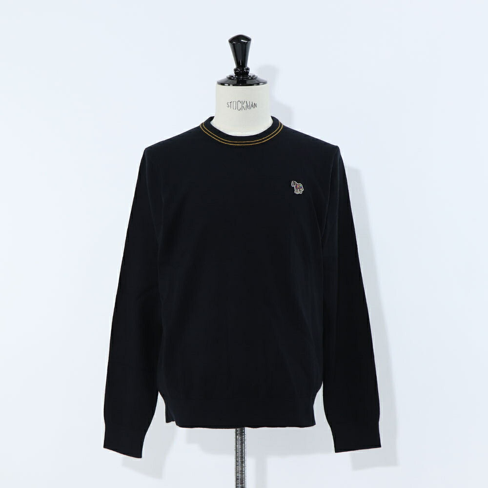 ポール スミス Paul Smith トップス ニット メンズ SWEATER CREW NECK ZEB BAD ブルー ボルドー ブラック コットン ナイロン ウール クルーネック 刺繍 ワンポイント シマウマ ゼブラ ブラック ボルドー ブルー M2R-228YZ-L21931