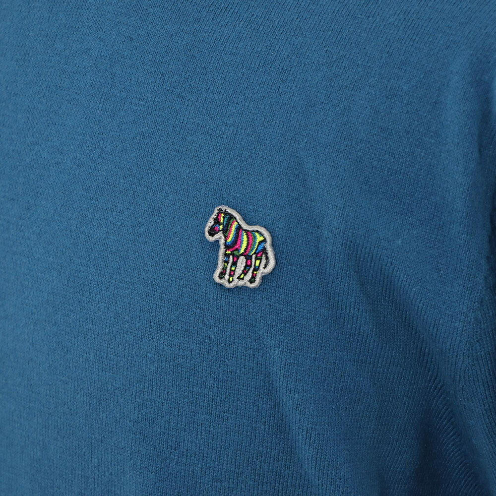 ポール スミス Paul Smith トップス ニット メンズ SWEATER CREW NECK ZEB BAD ブルー ボルドー ブラック コットン ナイロン ウール クルーネック 刺繍 ワンポイント シマウマ ゼブラ ブラック ボルドー ブルー M2R-228YZ-L21931