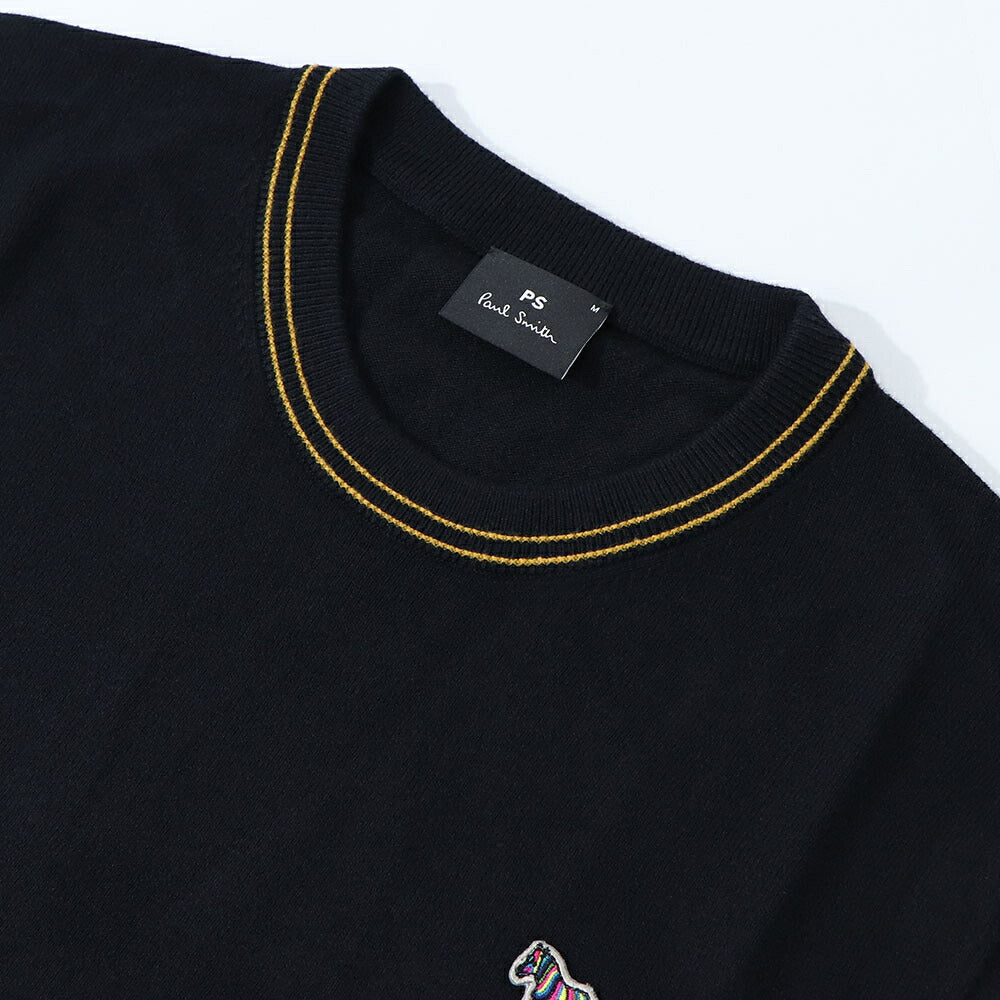 ポール スミス Paul Smith トップス ニット メンズ SWEATER CREW NECK ZEB BAD ブルー ボルドー ブラック コットン ナイロン ウール クルーネック 刺繍 ワンポイント シマウマ ゼブラ ブラック ボルドー ブルー M2R-228YZ-L21931