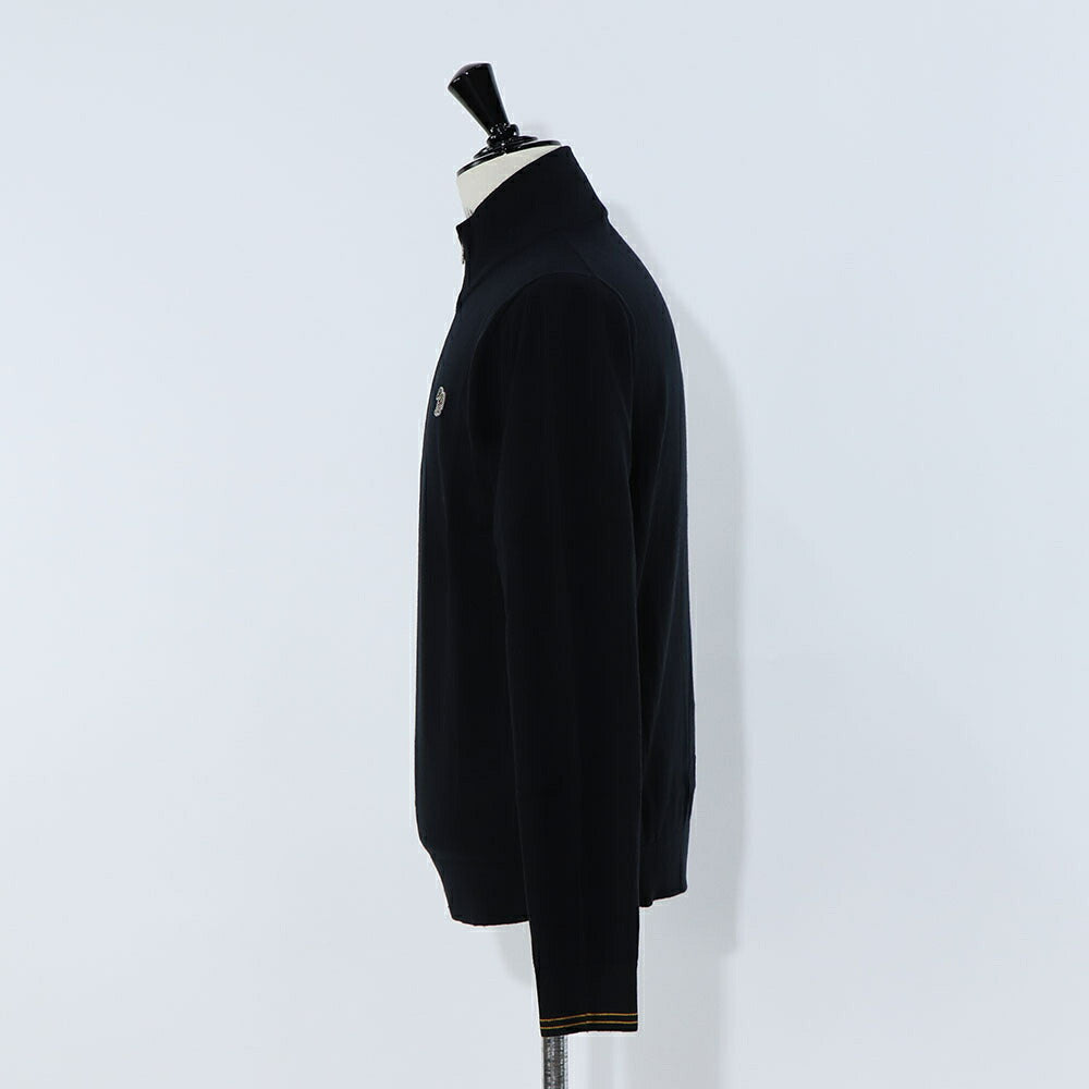 ポール スミス Paul Smith トップス ニット メンズ SWEATER ZIP NECK ZEB BAD ブルー ブラック コットン ナイロン ウール 刺繍 ワンポイント シマウマ ゼブラ ハーフジップ スタンドネック ブルー ブラック M2R-229YZ-L21931