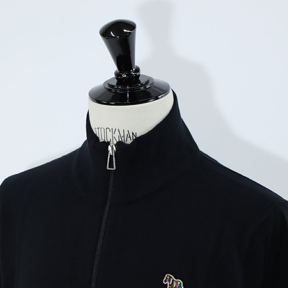 ポール スミス Paul Smith トップス ニット メンズ SWEATER ZIP NECK ZEB BAD ブルー ブラック コットン ナイロン ウール 刺繍 ワンポイント シマウマ ゼブラ ハーフジップ スタンドネック ブルー ブラック M2R-229YZ-L21931