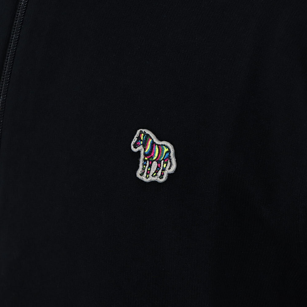 ポール スミス Paul Smith トップス ニット メンズ SWEATER ZIP NECK ZEB BAD ブルー ブラック コットン ナイロン ウール 刺繍 ワンポイント シマウマ ゼブラ ハーフジップ スタンドネック ブルー ブラック M2R-229YZ-L21931