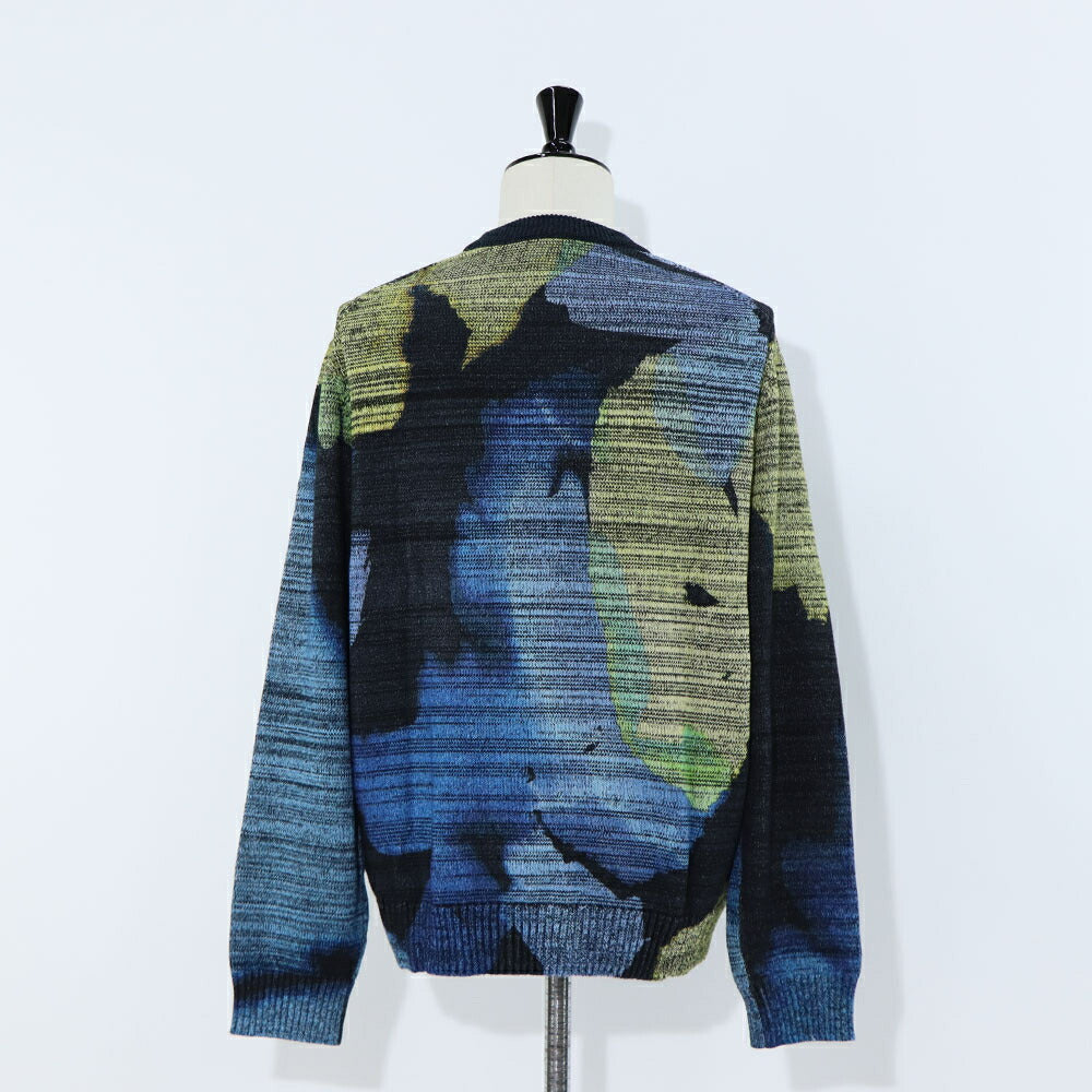 ポール スミス Paul Smith トップス ニット メンズ MENS SWEATER CREW NECK ネイビー ブラック コットン クルーネック タイダイ染め マーブル模様 グラフィックプリント M2R-248Y-L21943
