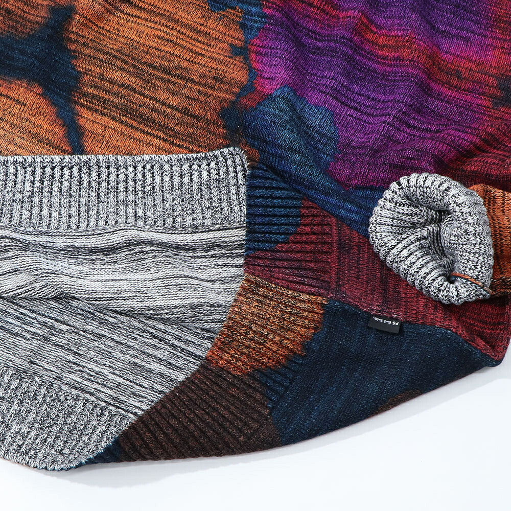 ポール スミス Paul Smith トップス ニット メンズ MENS SWEATER CREW NECK ネイビー ブラック コットン クルーネック タイダイ染め マーブル模様 グラフィックプリント M2R-248Y-L21943