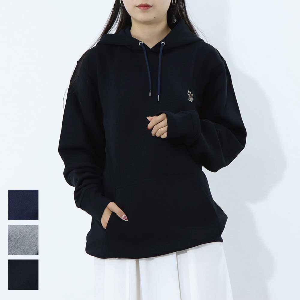 ポール スミス Paul Smith トップス パーカー レディース メンズ ユニセックス REG FIT HOODY ZEBRA ネイビー グレー ブラック コットン 刺繍 ワンポイント シマウマ ゼブラ フーディ ネイビー グレー ブラック M2R-284S-KZEBRA