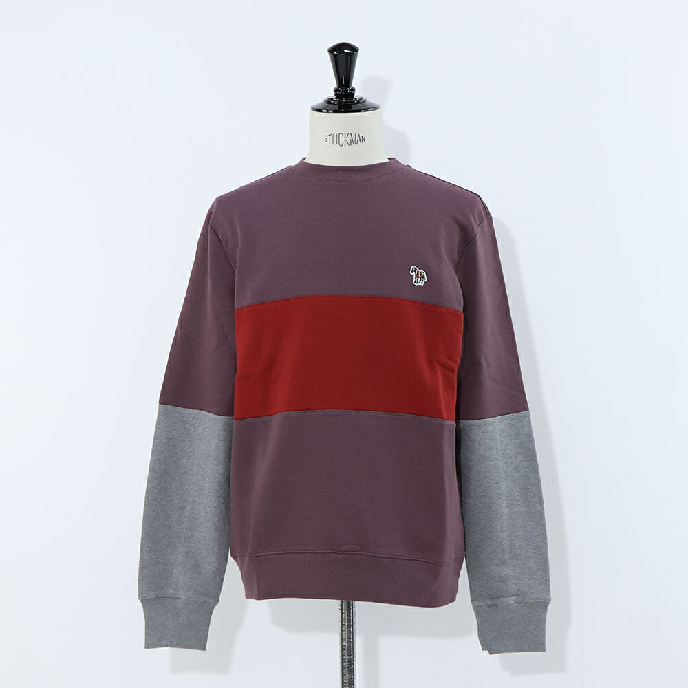 ポール スミス Paul Smith トップス スウェット・トレーナー メンズ REG FIT SWEATSHIRT ZEBRA ネイビー グレー ボルドー コットン 刺繍 ワンポイント シマウマ ゼブラ バイカラー クルーネック グレー ネイビー ボルドー M2R-420YZ-L21116