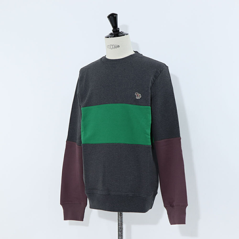 ポール スミス Paul Smith トップス スウェット・トレーナー メンズ REG FIT SWEATSHIRT ZEBRA ネイビー グレー ボルドー コットン 刺繍 ワンポイント シマウマ ゼブラ バイカラー クルーネック グレー ネイビー ボルドー M2R-420YZ-L21116