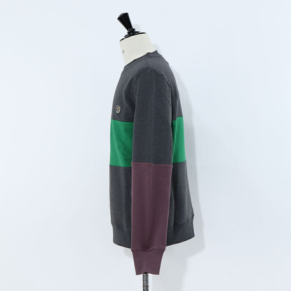 ポール スミス Paul Smith トップス スウェット・トレーナー メンズ REG FIT SWEATSHIRT ZEBRA ネイビー グレー ボルドー コットン 刺繍 ワンポイント シマウマ ゼブラ バイカラー クルーネック グレー ネイビー ボルドー M2R-420YZ-L21116