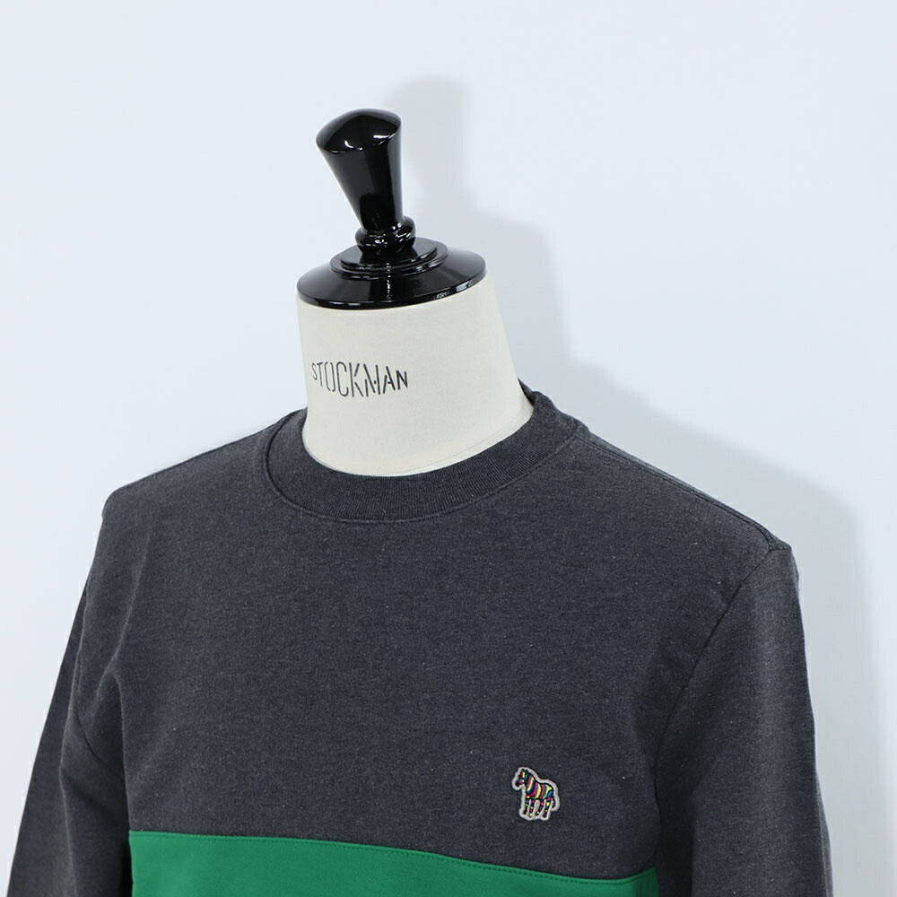ポール スミス Paul Smith トップス スウェット・トレーナー メンズ REG FIT SWEATSHIRT ZEBRA ネイビー グレー ボルドー コットン 刺繍 ワンポイント シマウマ ゼブラ バイカラー クルーネック グレー ネイビー ボルドー M2R-420YZ-L21116