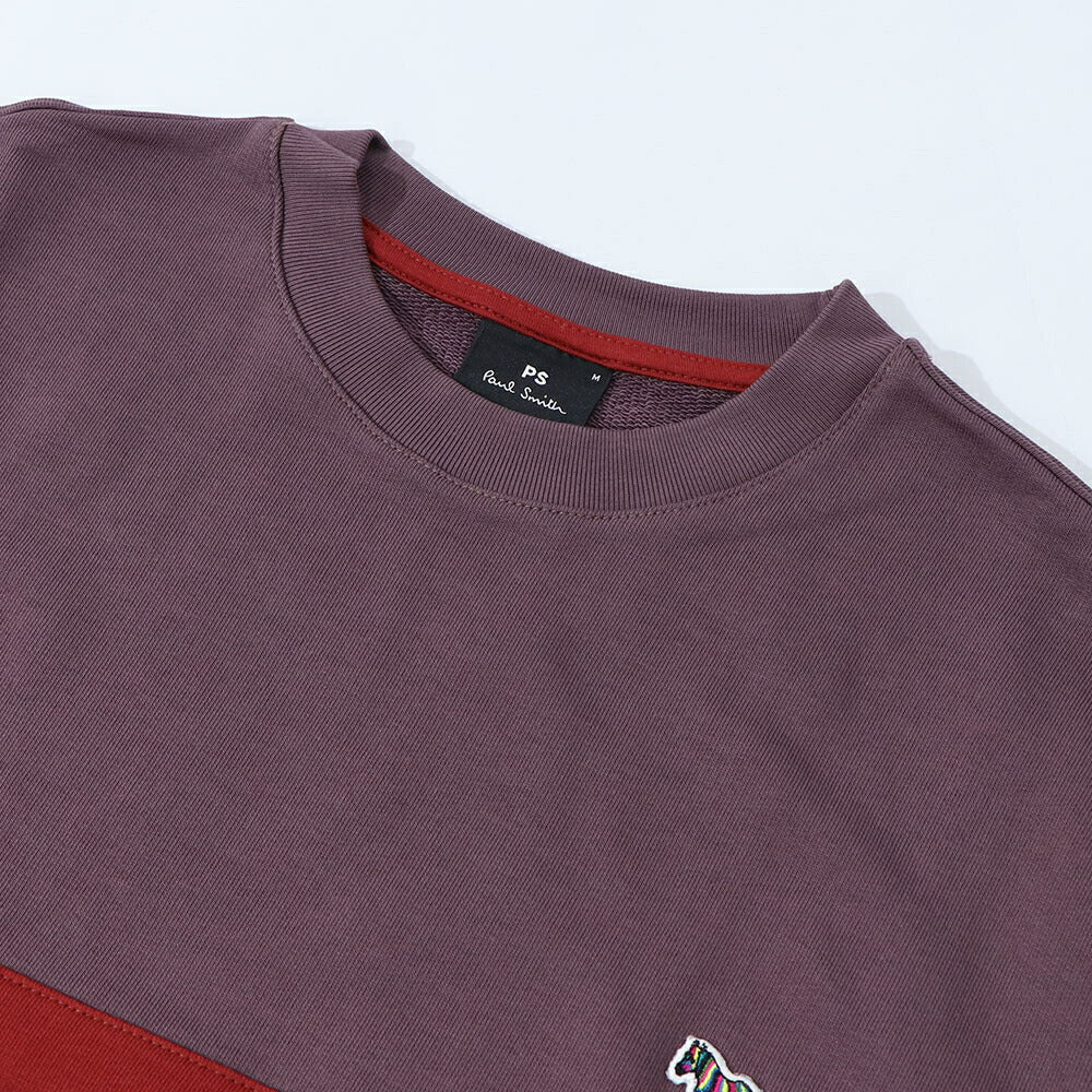 ポール スミス Paul Smith トップス スウェット・トレーナー メンズ REG FIT SWEATSHIRT ZEBRA ネイビー グレー ボルドー コットン 刺繍 ワンポイント シマウマ ゼブラ バイカラー クルーネック グレー ネイビー ボルドー M2R-420YZ-L21116