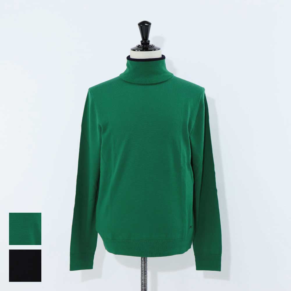 ポール スミス Paul Smith トップス ニット メンズ SWEATER ROLL NECK グリーン ブラック メリノウール 刺繍 ワンポイント ロゴ ハイネック タートルネック グリーン ブラック M2R-533X-L21861