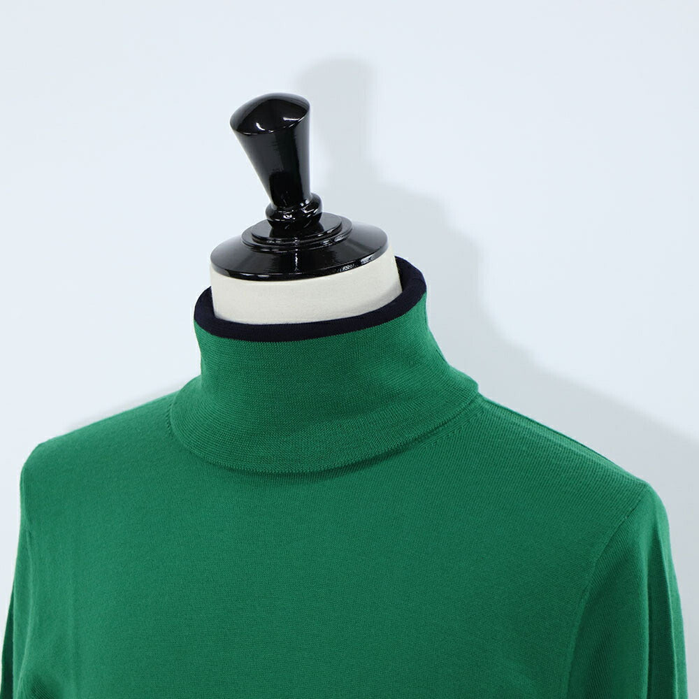 ポール スミス Paul Smith トップス ニット メンズ SWEATER ROLL NECK グリーン ブラック メリノウール 刺繍 ワンポイント ロゴ ハイネック タートルネック グリーン ブラック M2R-533X-L21861