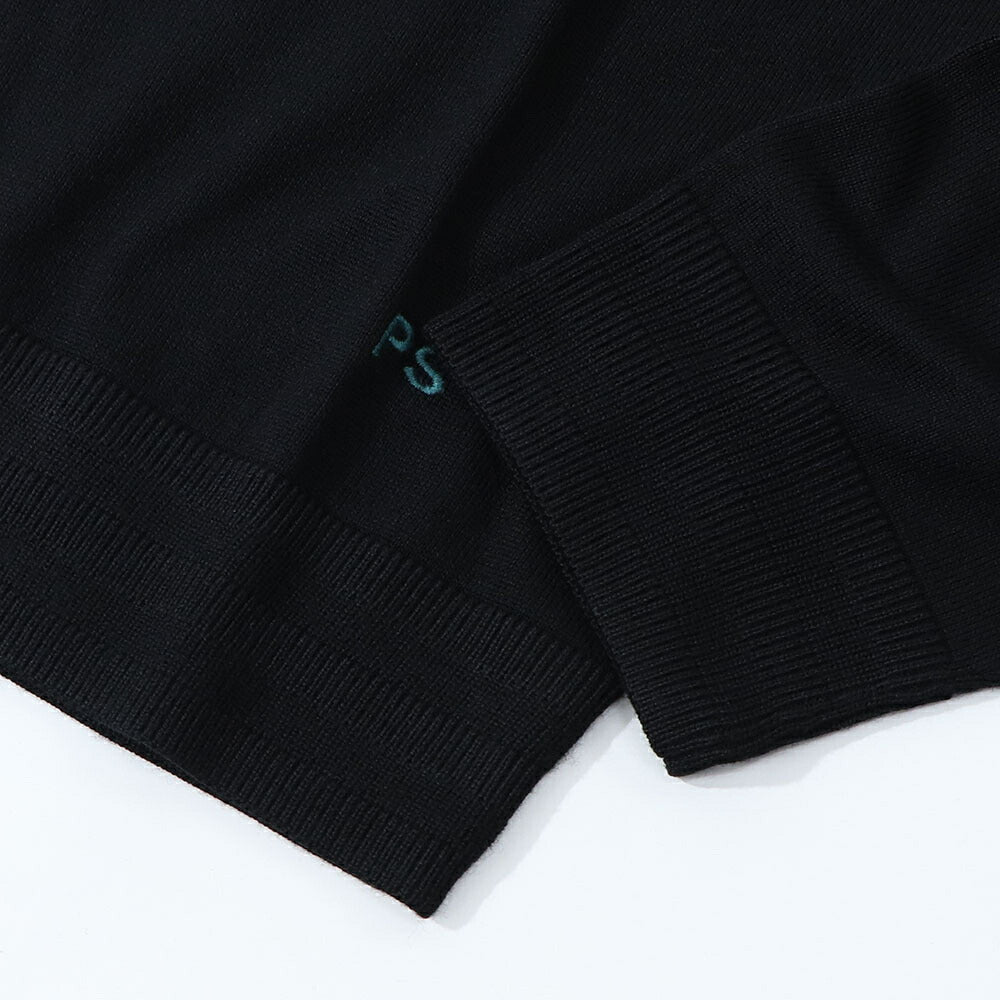 ポール スミス Paul Smith トップス ニット メンズ SWEATER ROLL NECK グリーン ブラック メリノウール 刺繍 ワンポイント ロゴ ハイネック タートルネック グリーン ブラック M2R-533X-L21861