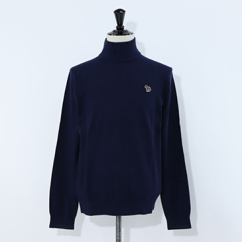 ポール スミス Paul Smith トップス ニット メンズ SWEATER ROLL NECK ZEB BAD ブルー ネイビー ボルドー コットン ナイロン ウール 刺繍 ワンポイント シマウマ ゼブラ ハイネック タートルネック ネイビー ブルー ボルドー M2R-230YZ-L21931