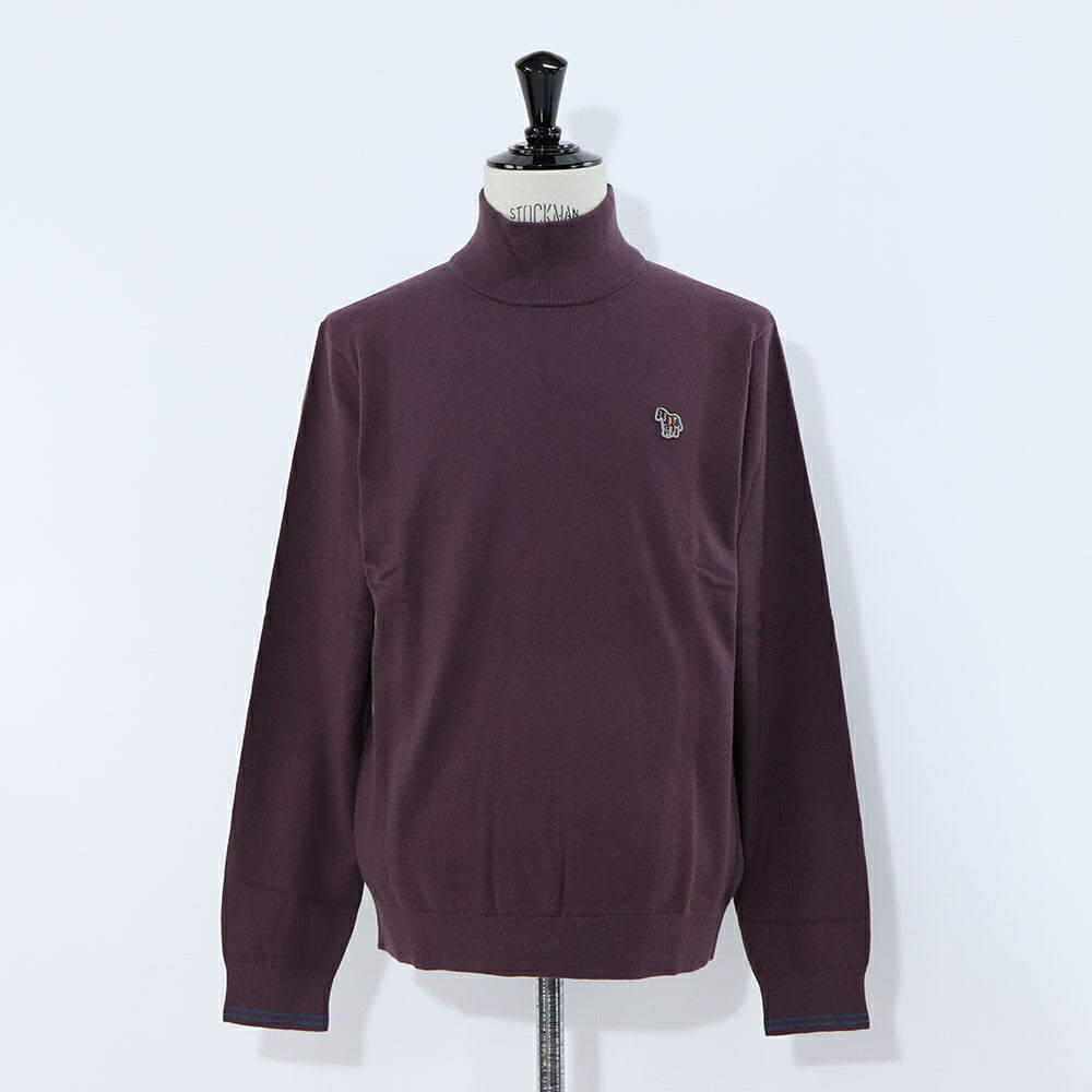 ポール スミス Paul Smith トップス ニット メンズ SWEATER ROLL NECK ZEB BAD ブルー ネイビー ボルドー コットン ナイロン ウール 刺繍 ワンポイント シマウマ ゼブラ ハイネック タートルネック ネイビー ブルー ボルドー M2R-230YZ-L21931
