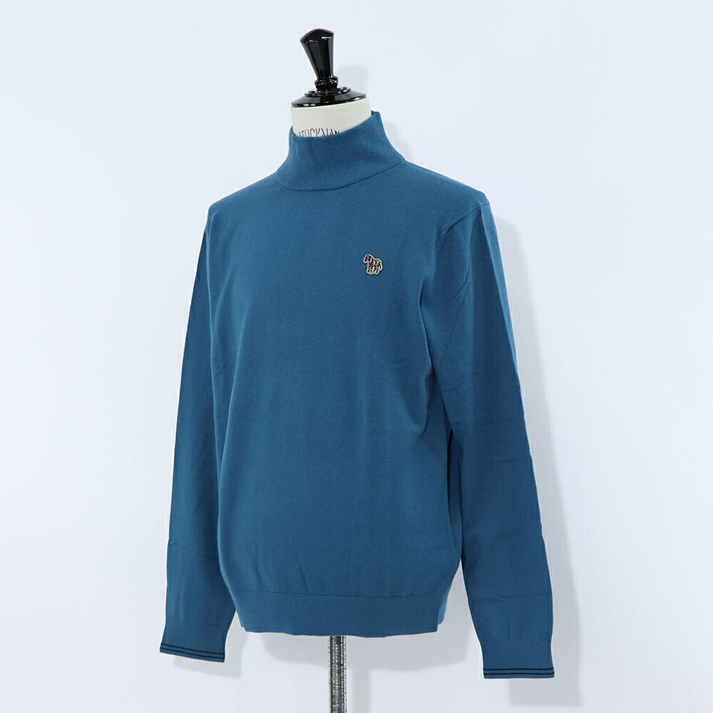 ポール スミス Paul Smith トップス ニット メンズ SWEATER ROLL NECK ZEB BAD ブルー ネイビー ボルドー コットン ナイロン ウール 刺繍 ワンポイント シマウマ ゼブラ ハイネック タートルネック ネイビー ブルー ボルドー M2R-230YZ-L21931