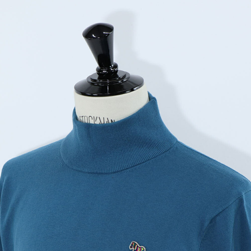 ポール スミス Paul Smith トップス ニット メンズ SWEATER ROLL NECK ZEB BAD ブルー ネイビー ボルドー コットン ナイロン ウール 刺繍 ワンポイント シマウマ ゼブラ ハイネック タートルネック ネイビー ブルー ボルドー M2R-230YZ-L21931
