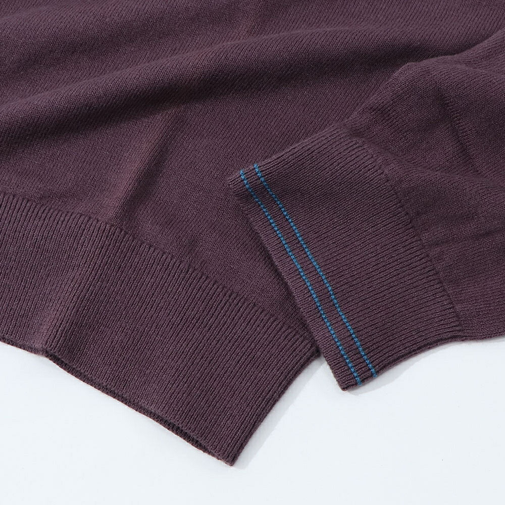 ポール スミス Paul Smith トップス ニット メンズ SWEATER ROLL NECK ZEB BAD ブルー ネイビー ボルドー コットン ナイロン ウール 刺繍 ワンポイント シマウマ ゼブラ ハイネック タートルネック ネイビー ブルー ボルドー M2R-230YZ-L21931