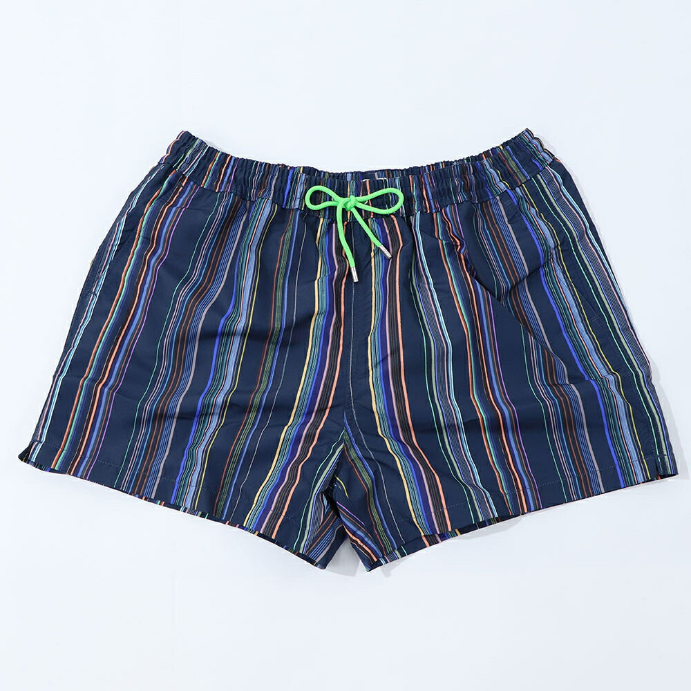 ポール スミス Paul Smith ボトムス ショートパンツ メンズ SWIM SHORT PAINT STRP ネイビー スイムウェア インナー付き 水陸両用 ストライプ M1A-239B-L41383