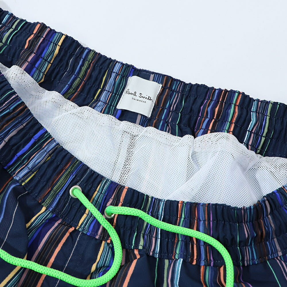 ポール スミス Paul Smith ボトムス ショートパンツ メンズ SWIM SHORT PAINT STRP ネイビー スイムウェア インナー付き 水陸両用 ストライプ M1A-239B-L41383