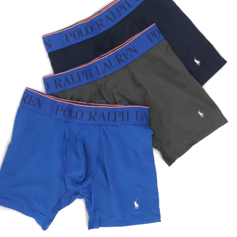 ラルフローレン Ralph Lauren 下着 パンツ メンズ ブラック マルチカラー ポリエステル エラスタン ロゴ プリント 3枚セット シンプル ブリーフ ボクサーパンツ L5BBP3