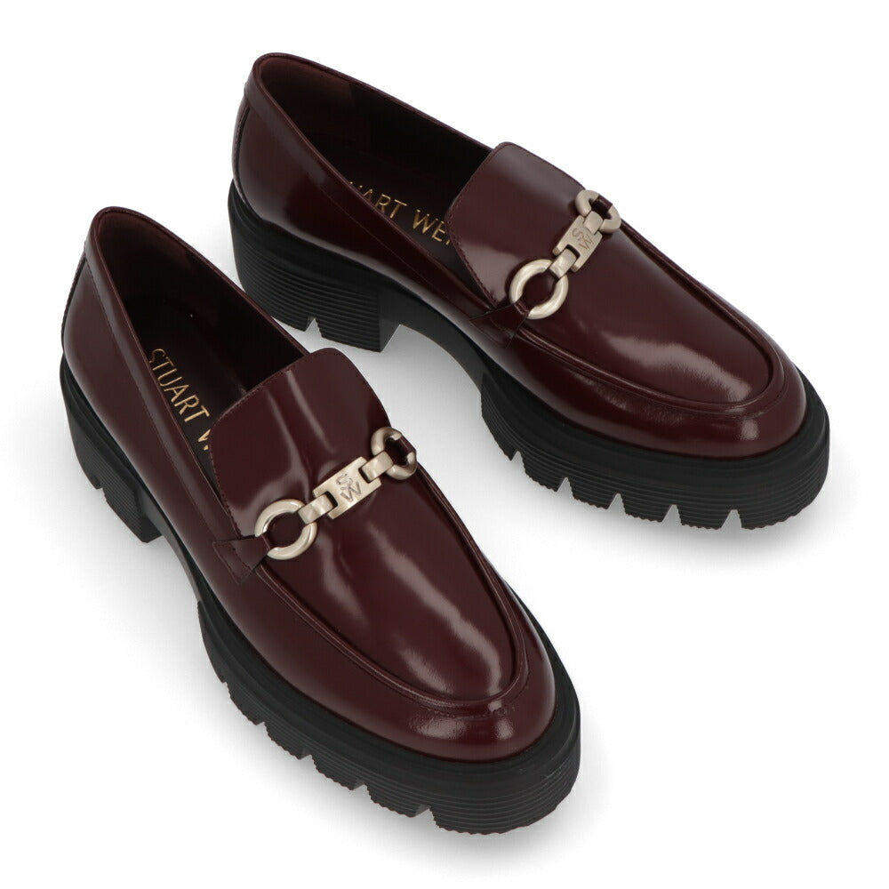スチュアートワイツマン STUART WEITZMAN シューズ レザーシューズ レディース NOLITA SW SGNATRE LF ブラック ボルドー パテントレザー 厚底ローファー 無地 シンプル ロゴ ローファー SG816