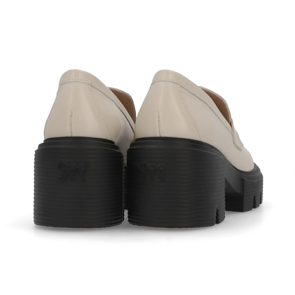 スチュアートワイツマン STUART WEITZMAN シューズ レザーシューズ レディース SOHO LOAFER オフホワイト スムースカーフレザー 厚底ローファー 無地 シンプル ロゴ ローファー SB815