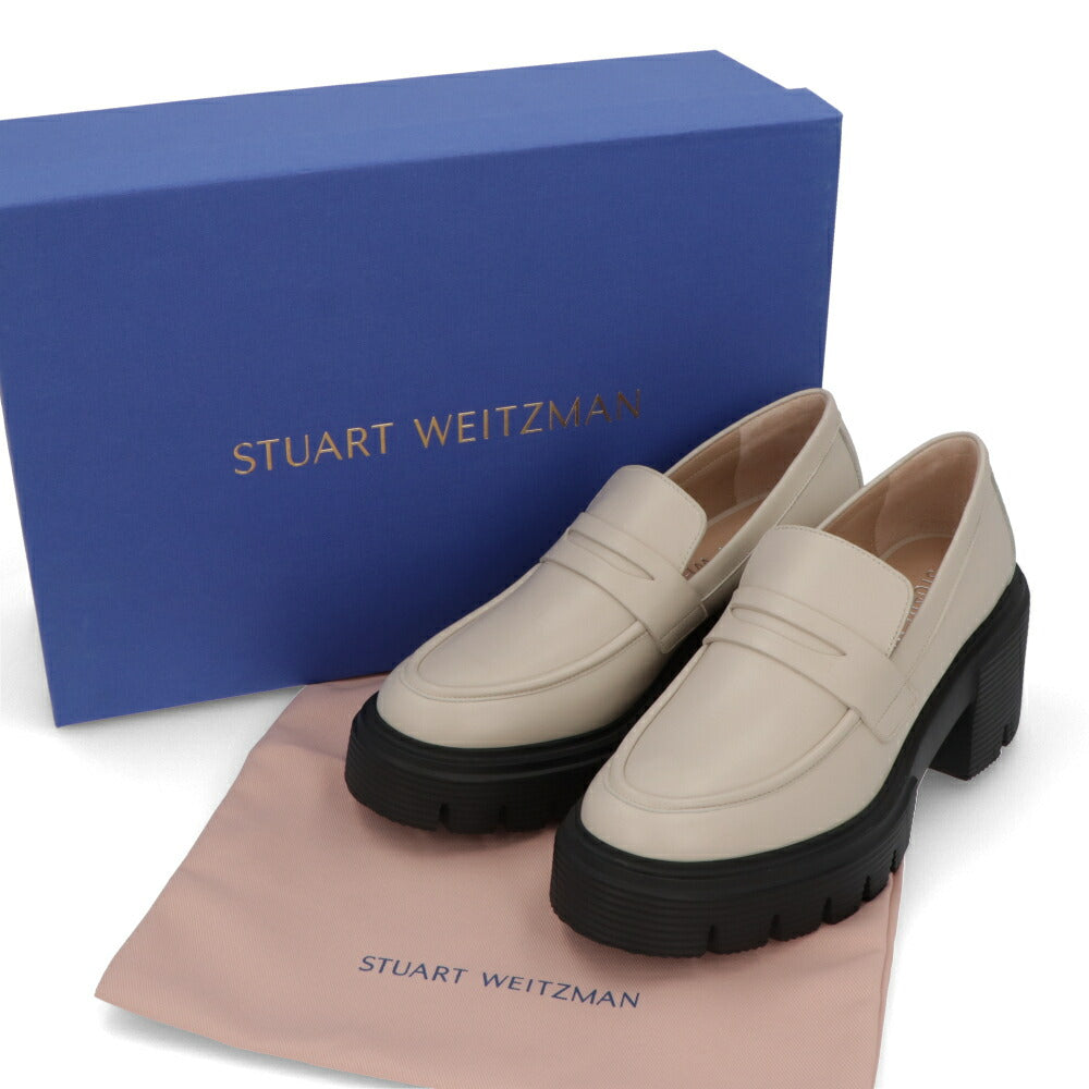 スチュアートワイツマン STUART WEITZMAN シューズ レザーシューズ レディース SOHO LOAFER オフホワイト スムースカーフレザー 厚底ローファー 無地 シンプル ロゴ ローファー SB815