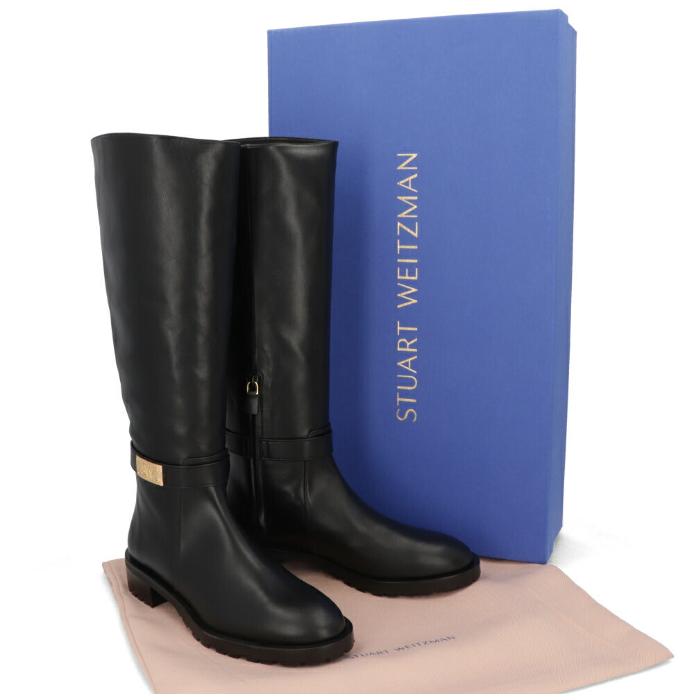 スチュアートワイツマン STUART WEITZMAN シューズ ブーツ レディース ブラック レザー レザーシューズ ローヒール ゴールド金具 ロングブーツ SC714