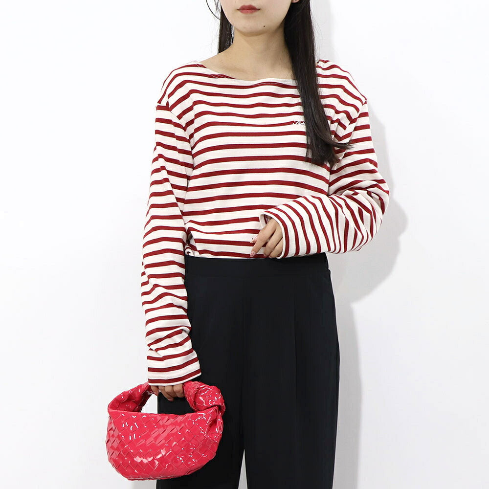 Sporty&Rich ロンT ボーダー ロゴ 刺繍 ミドル丈