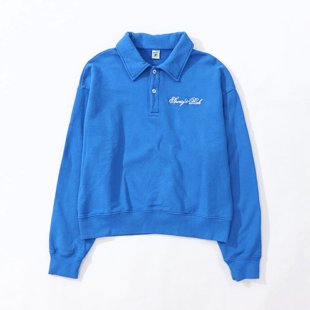 Sporty&Rich トレーナー ブルー オーバーサイズ 裏起毛