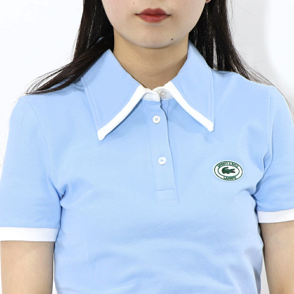 Sporty&Rich×LACOSTE コラボ ポロシャツ 半袖