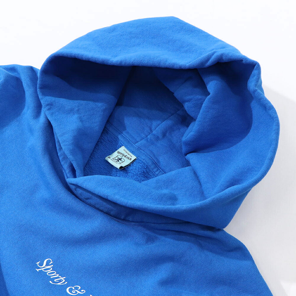 Sporty&Rich スウェット・トレーナー ブルー フーディー ロゴ
