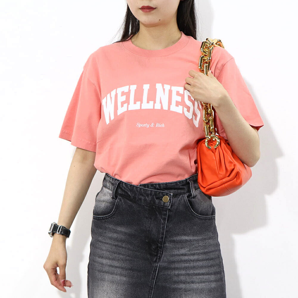 Sporty&Rich Tシャツ ロゴプリント 半袖 ピンク