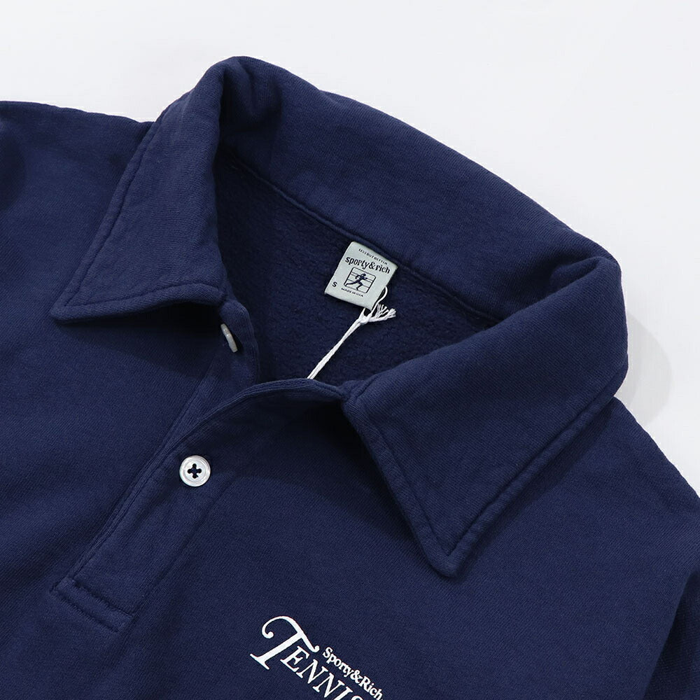 Sporty&Rich トレーナー ネイビー クロップド丈 裏起毛