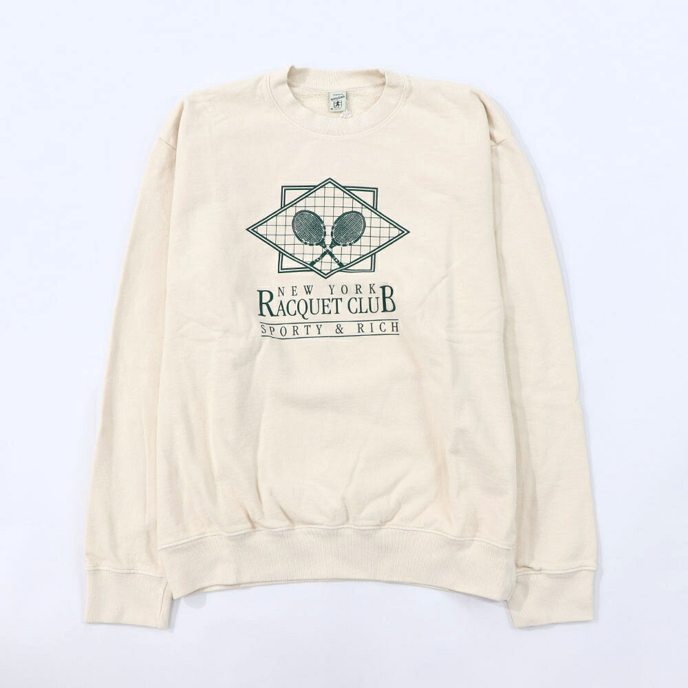 Sporty&Rich スウェット クリーム ロゴ 裏起毛 オーバーサイズ