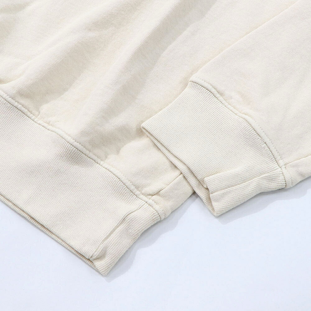 Sporty&Rich スウェット クリーム ロゴ 裏起毛 オーバーサイズ